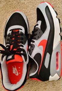 Size 10.5 Nike Air Max 90. Infrared/cool gray/black